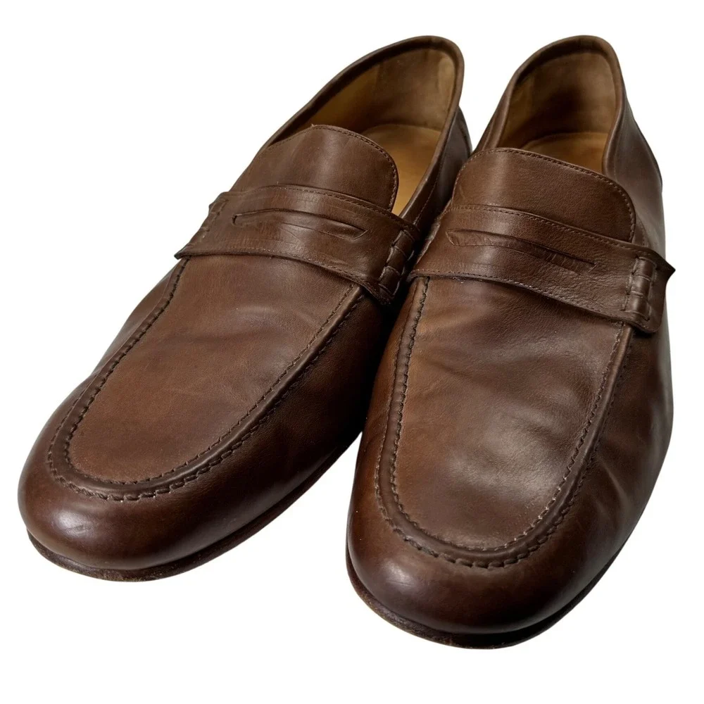 Bexley Monterenzio Penny Loafers Men EU 43 US 10 Brown Leather Blake Dress Shoes